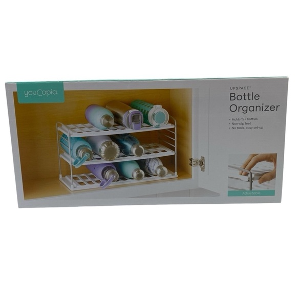 YouCopia UpSpace Water Bottle and Travel Mug Cabinet Organizer Storage NIB - Picture 1 of 6